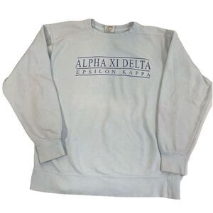 Womens Alpha Xi Delta Epsilon Kappa Crew Sweatshirt Blue Small Comfort Colors